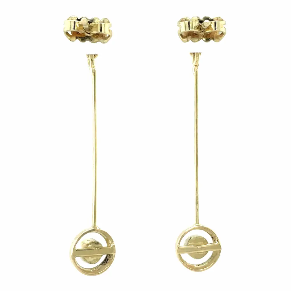 Vintage 14K Gold Diamond Earrings