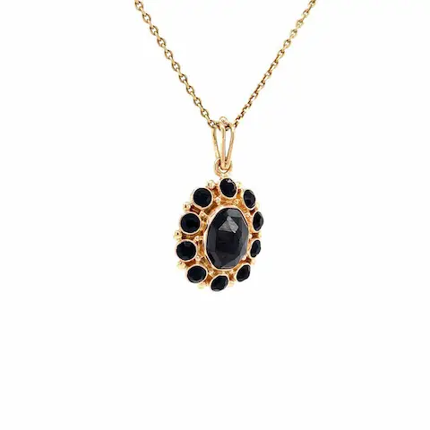 Vintage Gold Garnet Pendant