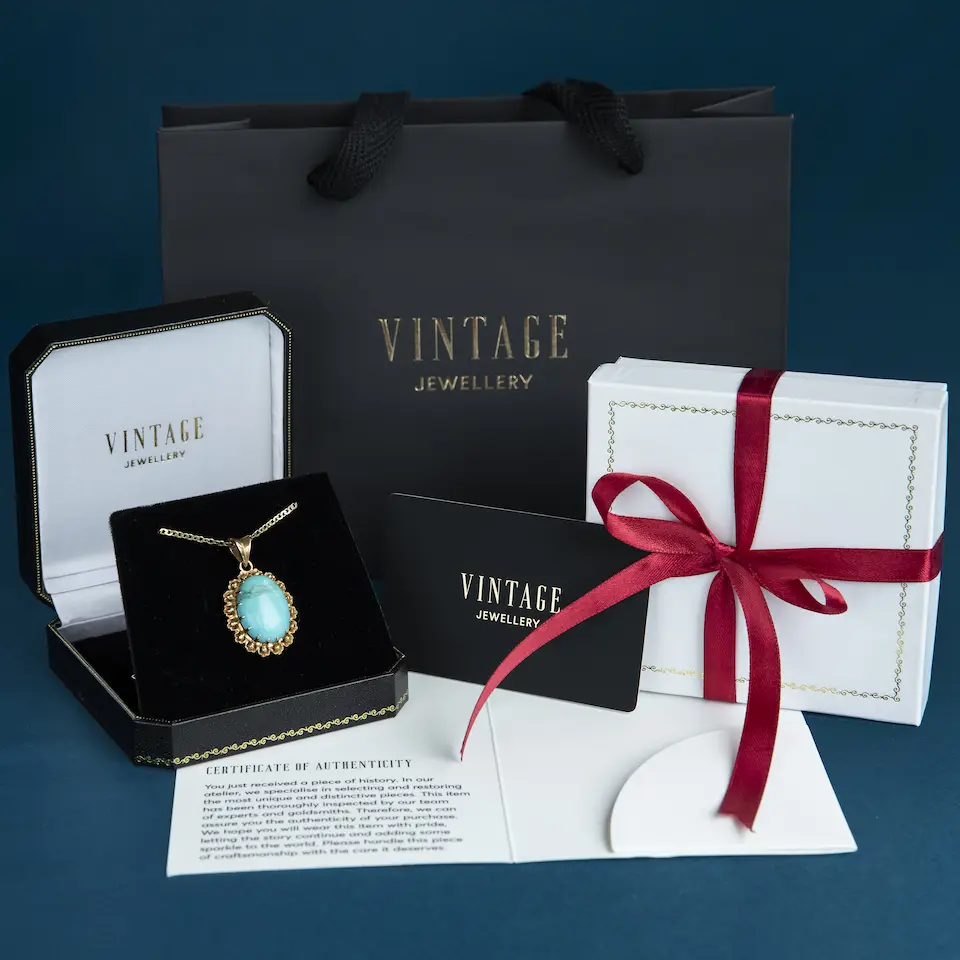 Vintage 14K Gold Overige edelstenen Pendant