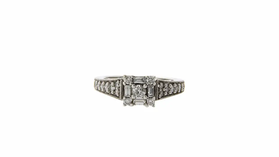Vintage White gold Diamond Ring