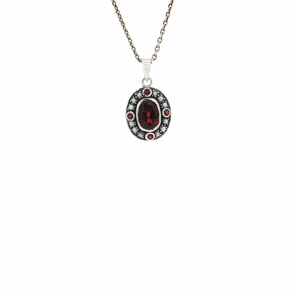 Silver Garnet Pendant