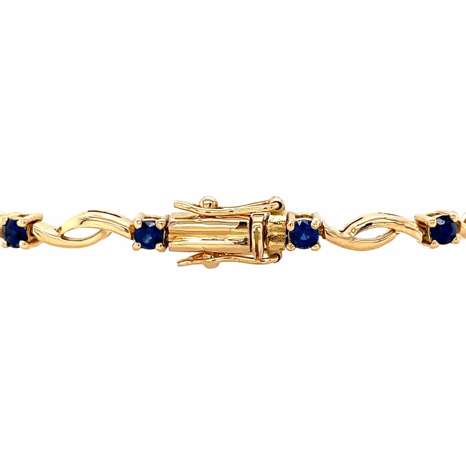 Vintage 18K Gold Sapphire Bracelet