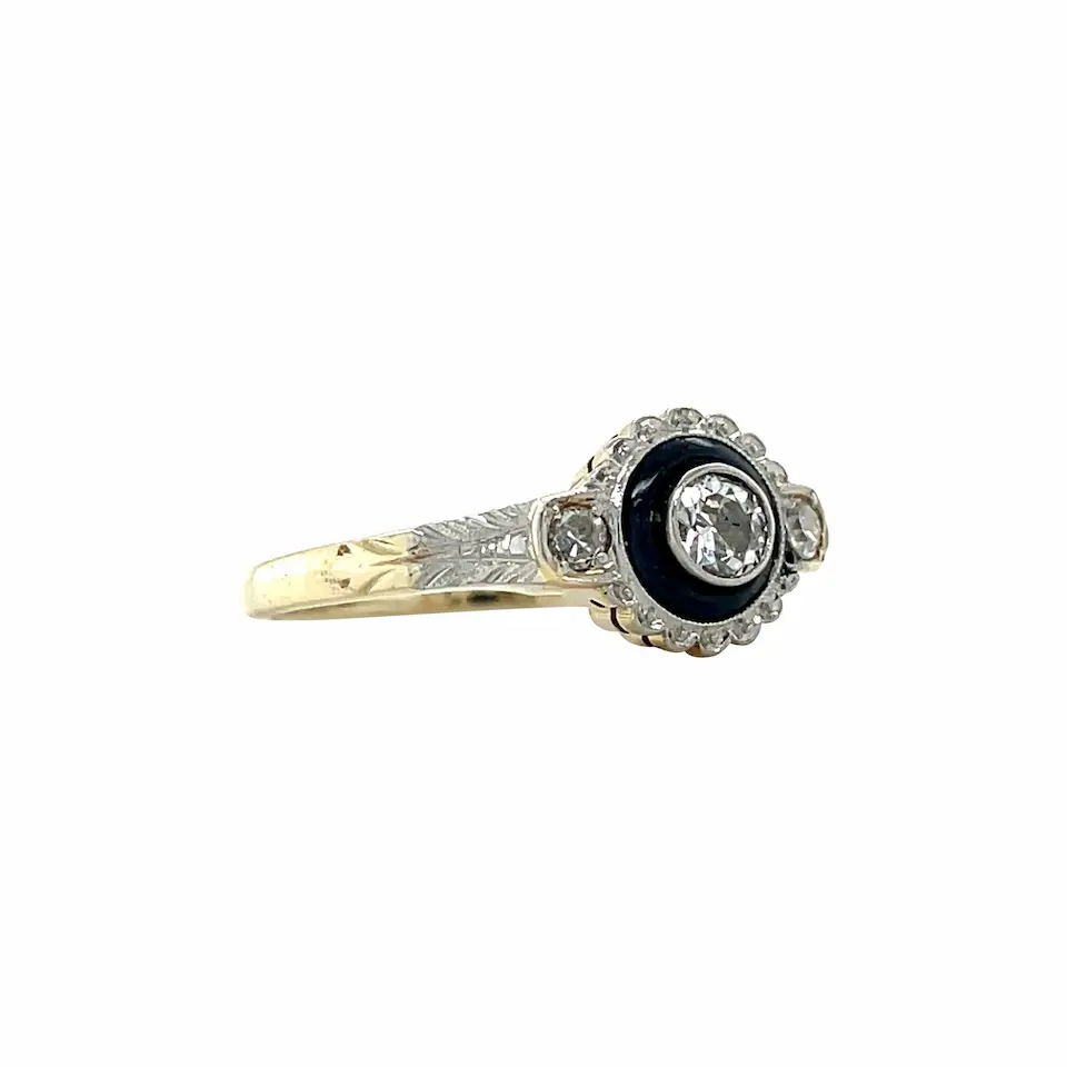 Vintage 12K Gold Diamond Ring