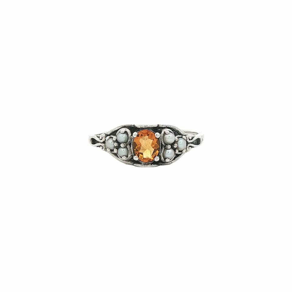 Silver Citrine Ring