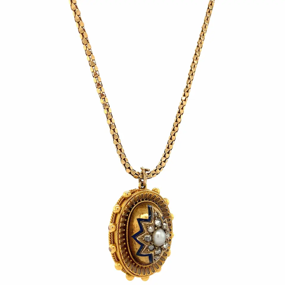 Vintage 18K Gold Diamond Necklace